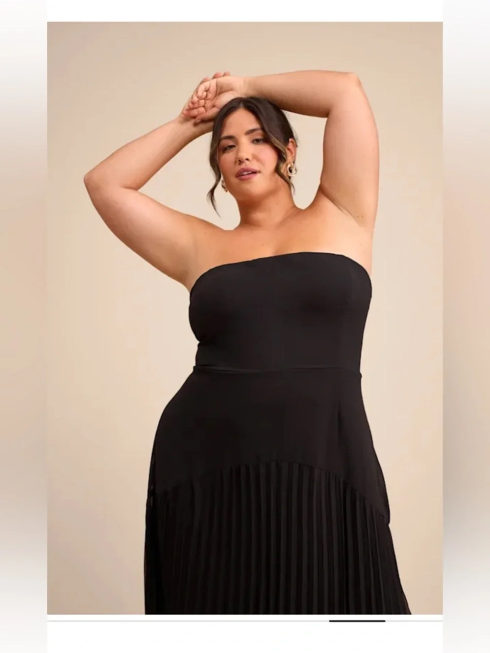 NWT Lulus Celebratory Aesthetic Black Pleated Strapless Maxi Dress - Picture 6 of 11